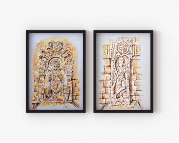 Rustic Goddess- Set of 2 Original Paintings