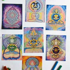 Chakra Goddess - Set of 7 Flat Cards, Note Cards (Without Envelope)