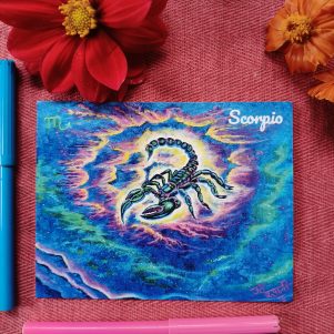 Scorpio - Flat Post Card