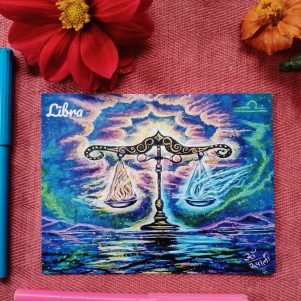 Libra- Flat Post Card