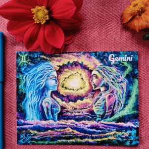 Gemini- Flat Post Card
