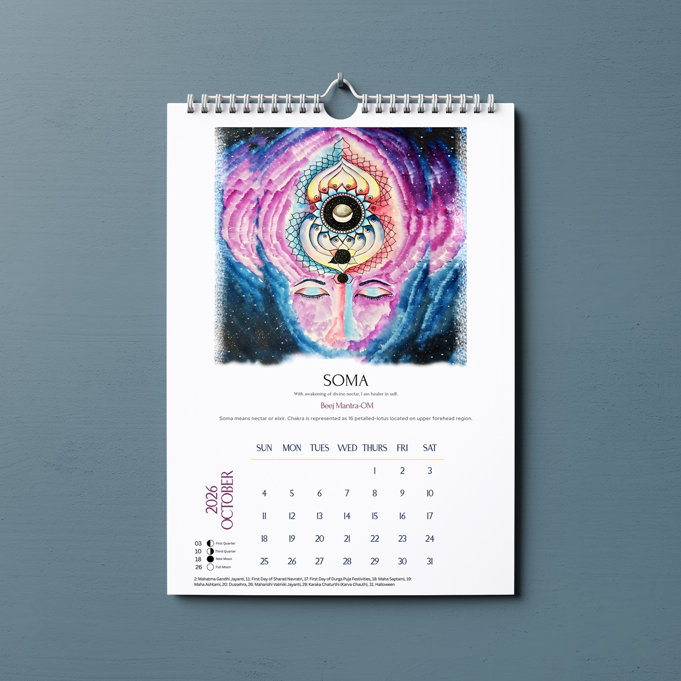Chakras Energy centers art Calendar 2026 - Image 12