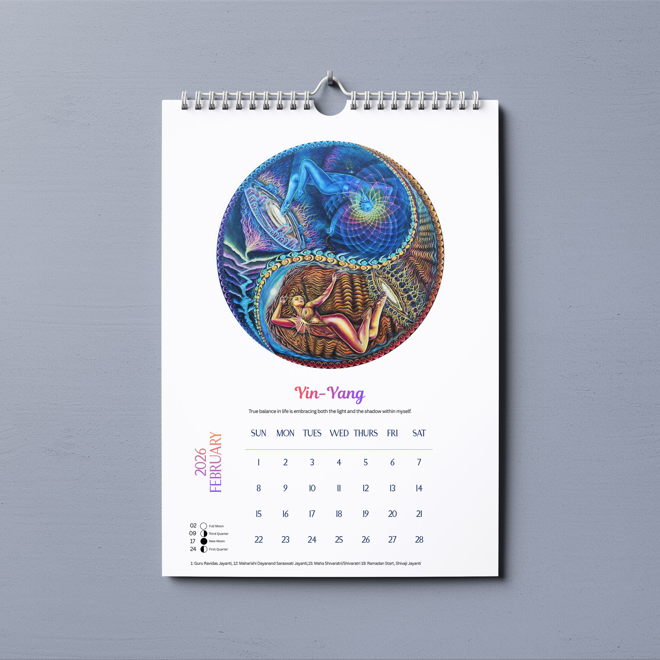 Large Visionary Art Calendar 2026 A3 Size - Image 4