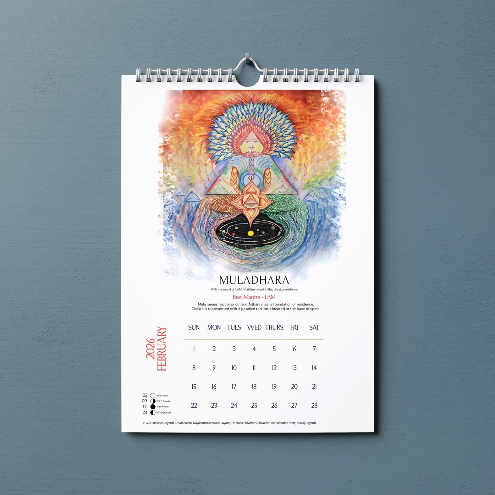 Chakras Energy centers art Calendar 2026 - Image 3