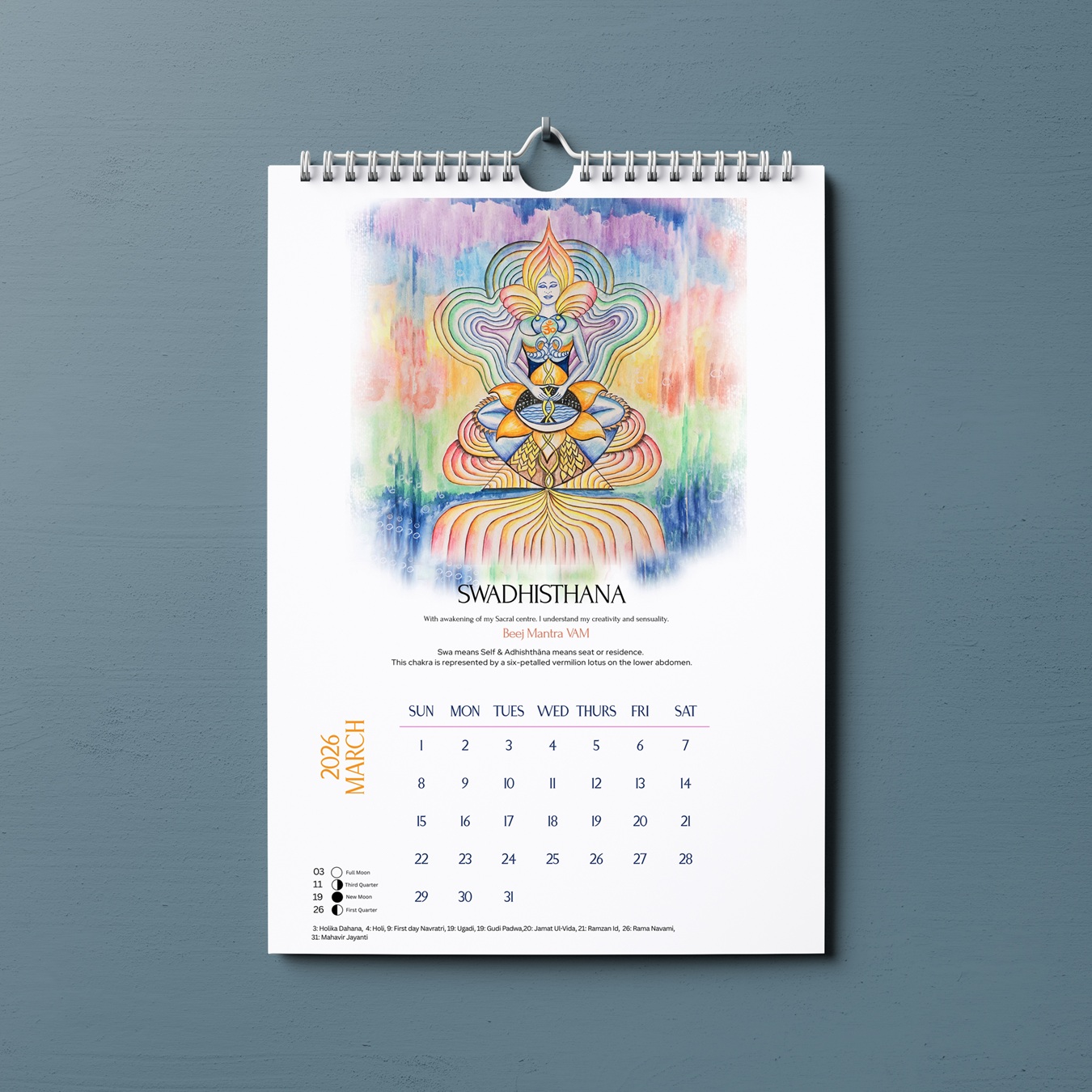 Chakras Energy centers art Calendar 2026 - Image 5