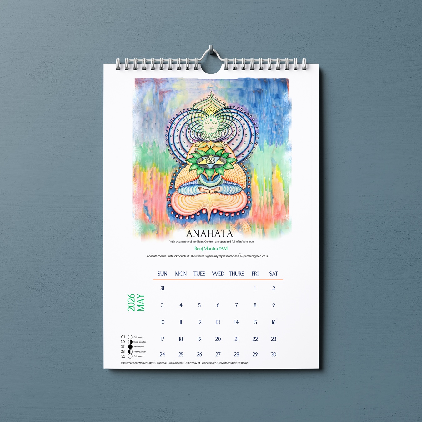 Chakras Energy centers art Calendar 2026 - Image 7