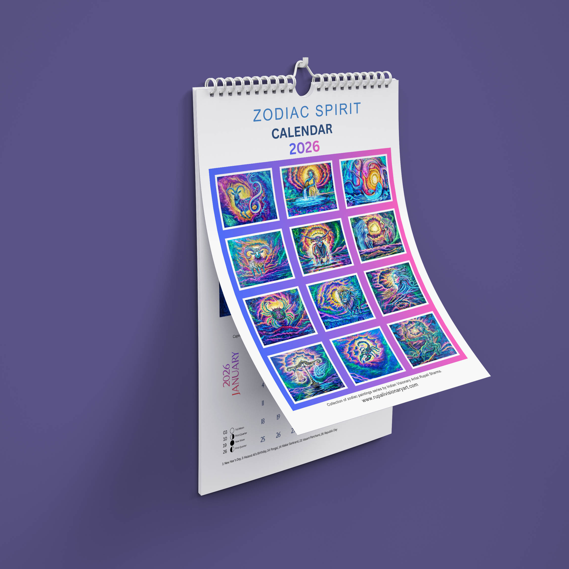 Zodiac art Calendar 2026